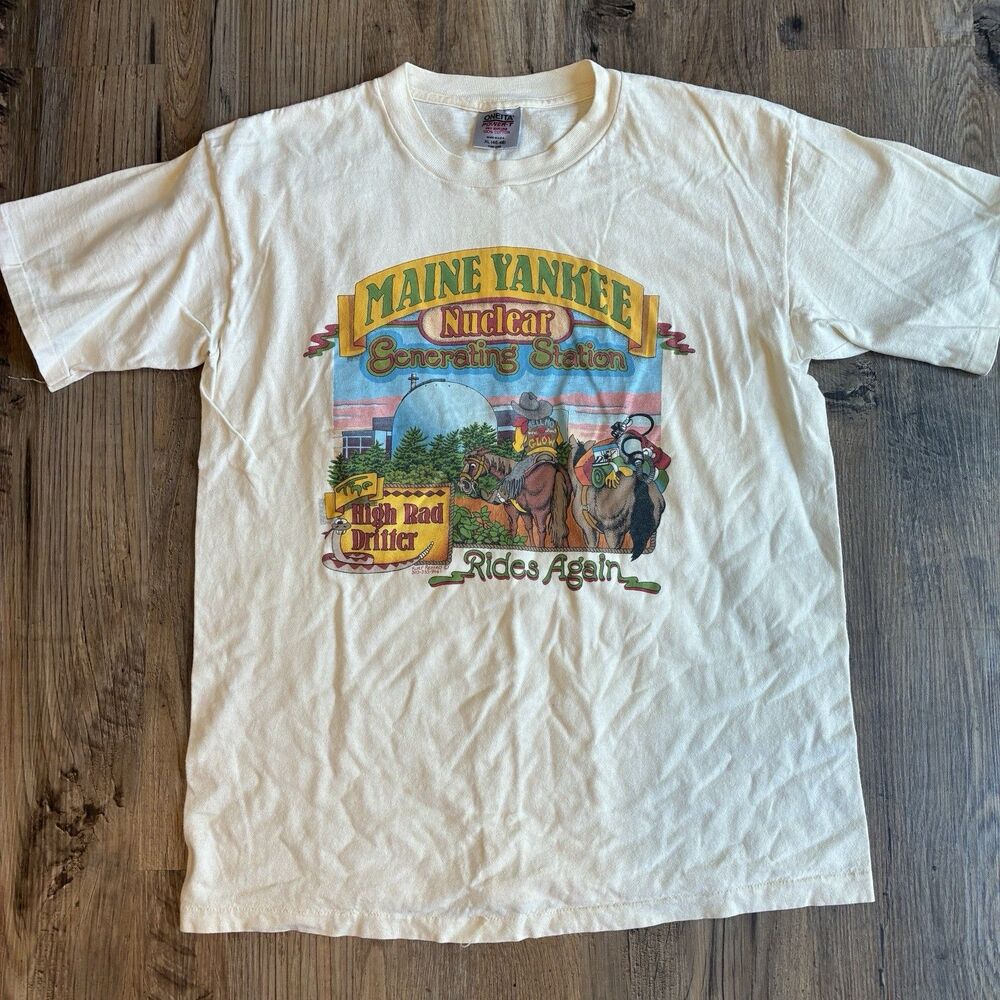 Vintage ONEITA Graphic White T-Shirt XL Single Stitch 80s/90s
